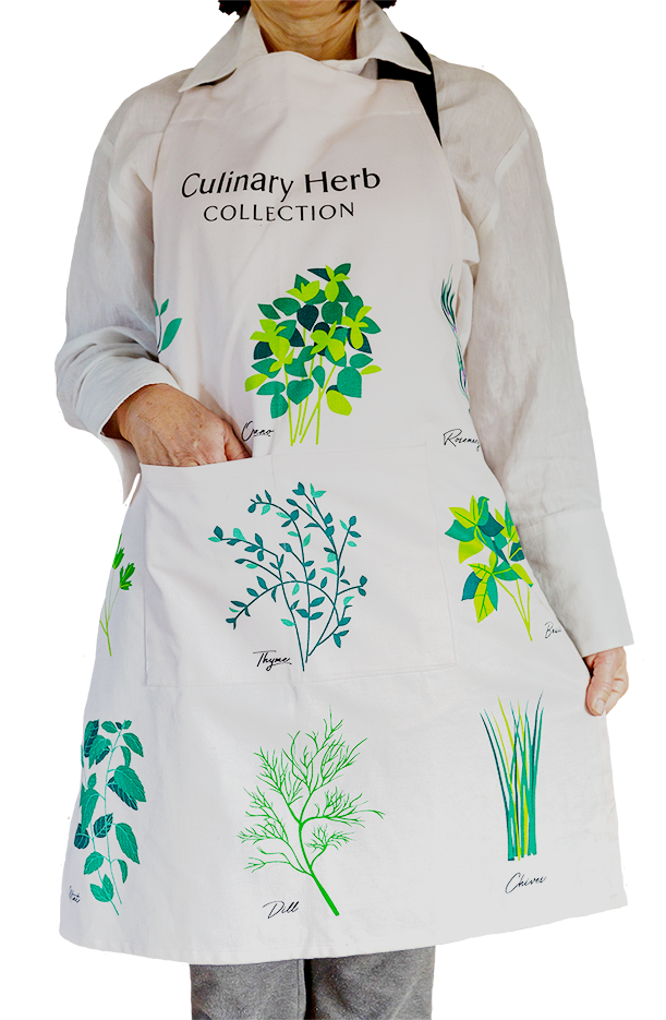 Culinary Herb Apron and Tea Towel Set